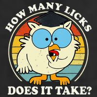 Funny Owl How Many Licks Does It Take Retro Vintage Golf Towel
