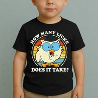 Funny Owl How Many Licks Does It Take Retro Vintage Toddler T-Shirt