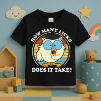 Funny Owl How Many Licks Does It Take Retro Vintage Toddler T-Shirt