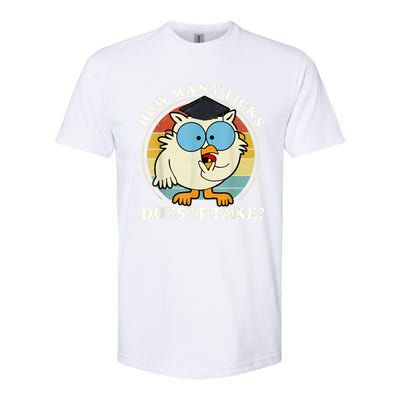 Funny Owl How Many Licks Does It Take Retro Vintage Softstyle CVC T-Shirt