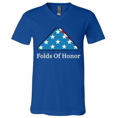 Folds Of Honor Fallen Military First Responders Patriotic Gift V-Neck T-Shirt