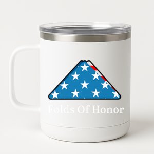 Folds Of Honor Fallen Military First Responders Patriotic Gift 12 oz Stainless Steel Tumbler Cup