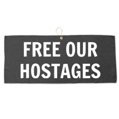 Free Our Hostages Large Microfiber Waffle Golf Towel