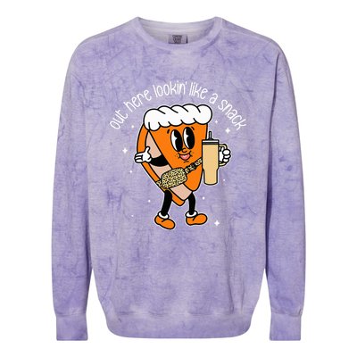 Fall Out Here Looking Like A Snack Pumpkin Spice Cute Colorblast Crewneck Sweatshirt