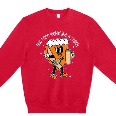 Fall Out Here Looking Like A Snack Pumpkin Spice Cute Premium Crewneck Sweatshirt