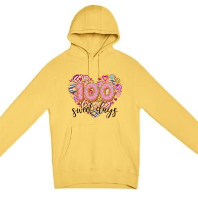 Funny One Hundred 100 Sweet Days Of School Donuts Premium Pullover Hoodie