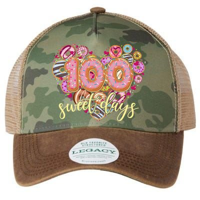 Funny One Hundred 100 Sweet Days Of School Donuts Legacy Tie Dye Trucker Hat