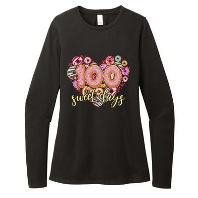 Funny One Hundred 100 Sweet Days Of School Donuts Womens CVC Long Sleeve Shirt