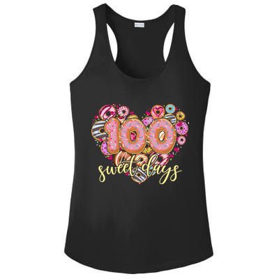 Funny One Hundred 100 Sweet Days Of School Donuts Ladies PosiCharge Competitor Racerback Tank