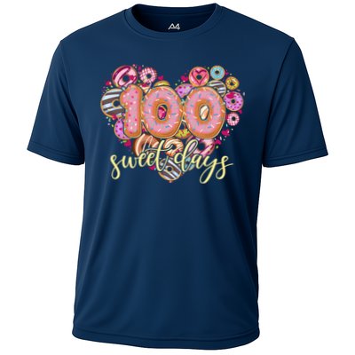 Funny One Hundred 100 Sweet Days Of School Donuts Performance Shirt
