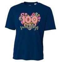 Funny One Hundred 100 Sweet Days Of School Donuts Cooling Performance Crew T-Shirt