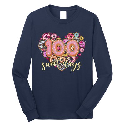 Funny One Hundred 100 Sweet Days Of School Donuts Long Sleeve Shirt