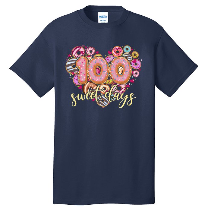 Funny One Hundred 100 Sweet Days Of School Donuts Tall T-Shirt