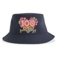 Funny One Hundred 100 Sweet Days Of School Donuts Sustainable Bucket Hat