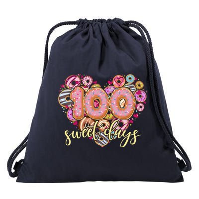 Funny One Hundred 100 Sweet Days Of School Donuts Drawstring Bag