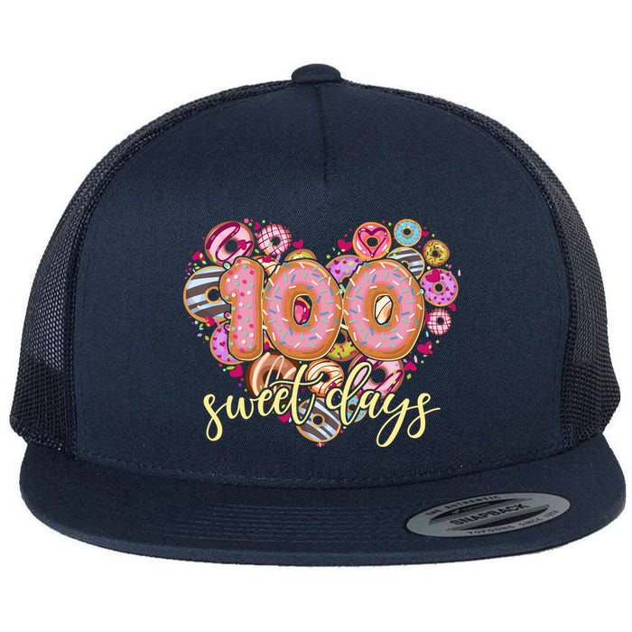 Funny One Hundred 100 Sweet Days Of School Donuts Flatbill Hat