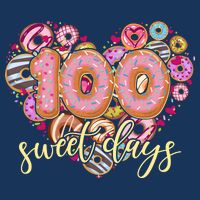 Funny One Hundred 100 Sweet Days Of School Donuts Flatbill Hat