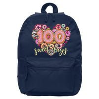 Funny One Hundred 100 Sweet Days Of School Donuts 16 in Basic Backpack