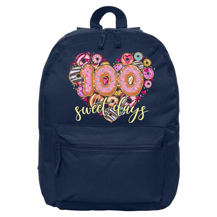 Funny One Hundred 100 Sweet Days Of School Donuts 16 in Basic Backpack