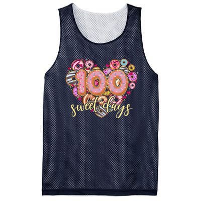 Funny One Hundred 100 Sweet Days Of School Donuts Mesh Reversible Basketball Jersey Tank