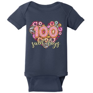 Funny One Hundred 100 Sweet Days Of School Donuts Baby Bodysuit