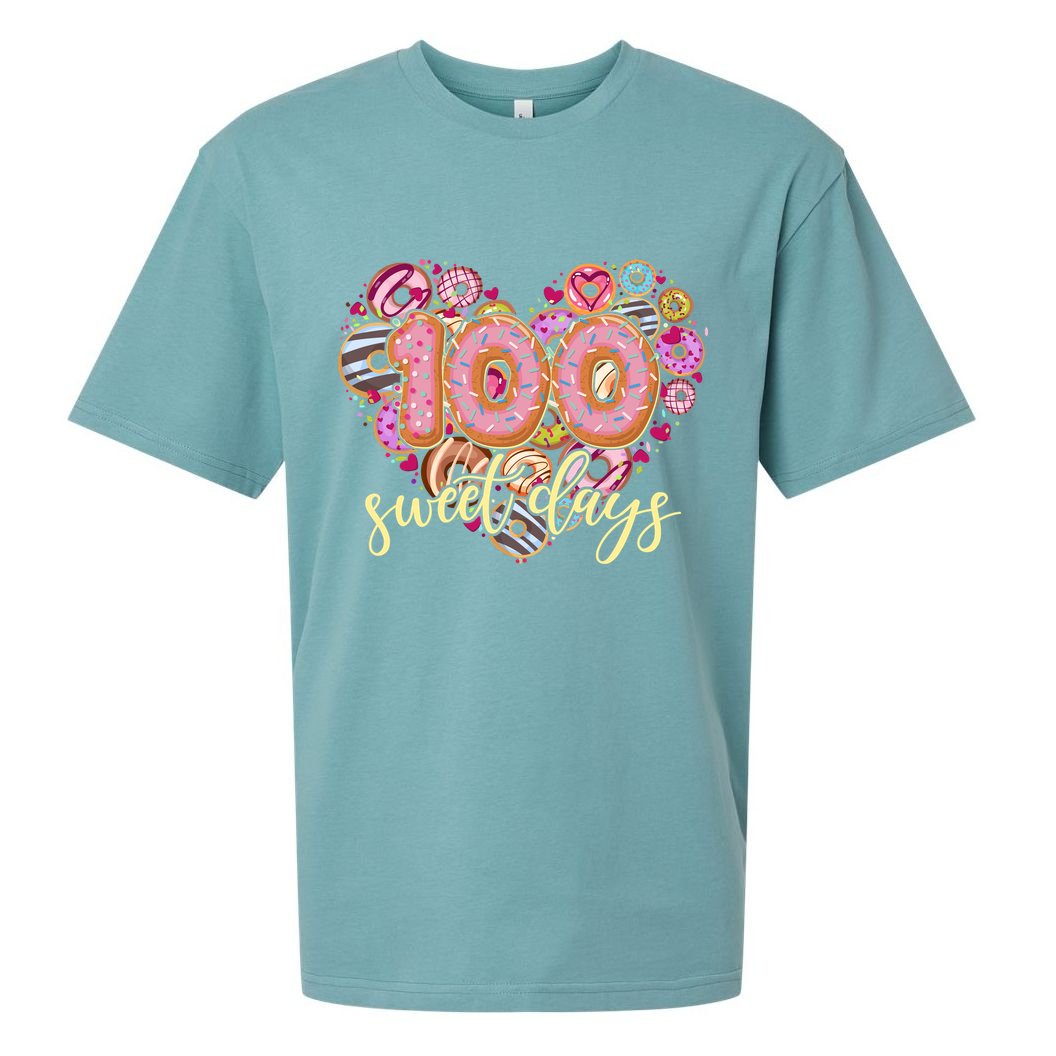 Funny One Hundred 100 Sweet Days Of School Donuts Sueded Cloud Jersey T-Shirt