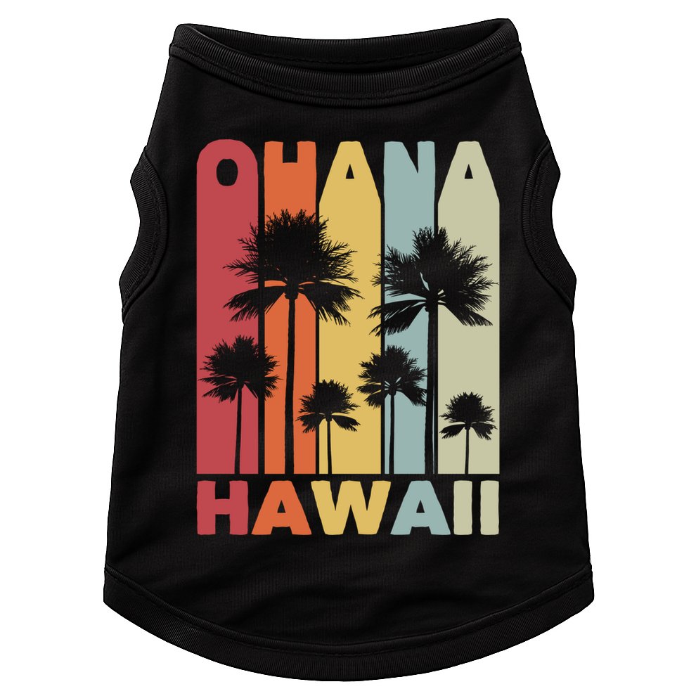 Family Ohana Hawaiian Retro Hawaii Tropical Summer Vacation Gift Doggie Tank