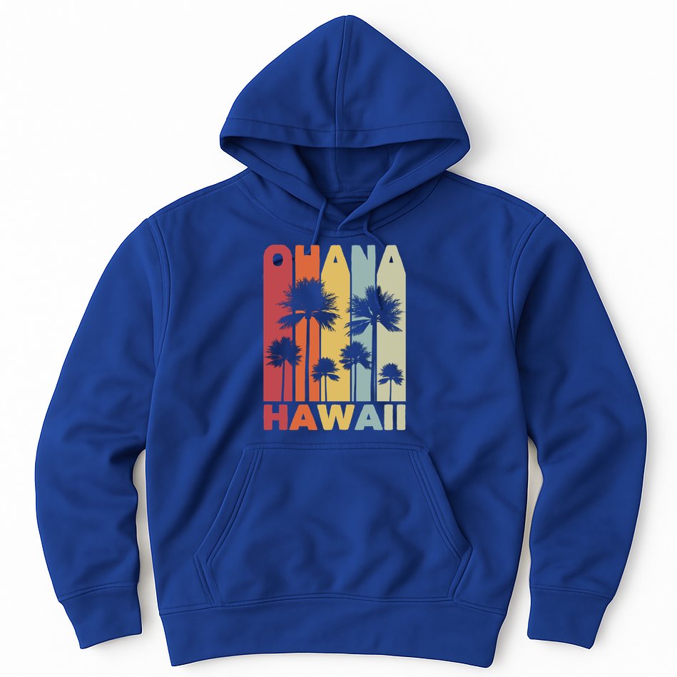 Family Ohana Hawaiian Retro Hawaii Tropical Summer Vacation Gift Hoodie