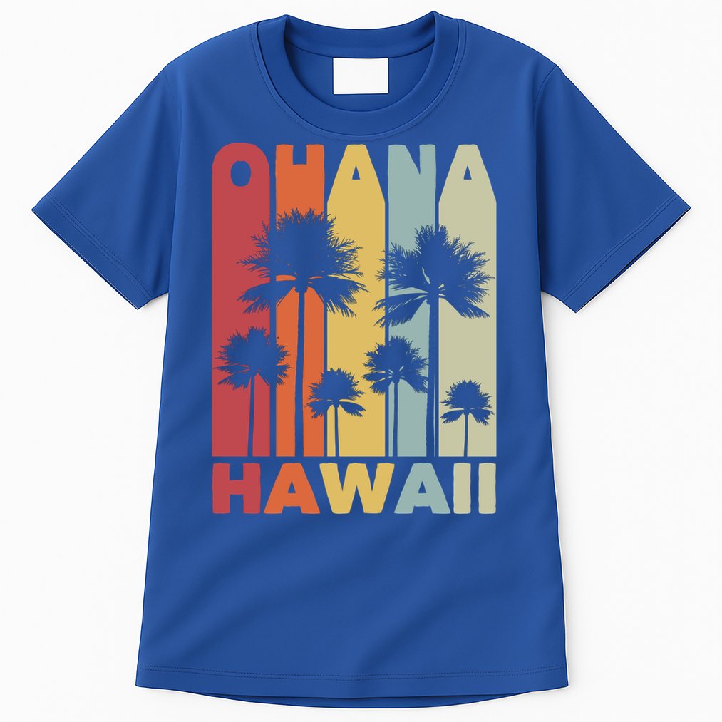 Family Ohana Hawaiian Retro Hawaii Tropical Summer Vacation Gift Tall T-Shirt