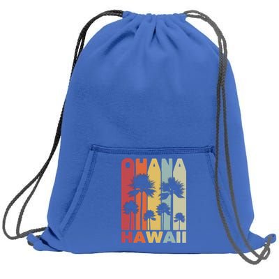 Family Ohana Hawaiian Retro Hawaii Tropical Summer Vacation Gift Sweatshirt Cinch Pack Bag