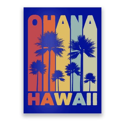 Family Ohana Hawaiian Retro Hawaii Tropical Summer Vacation Gift Poster