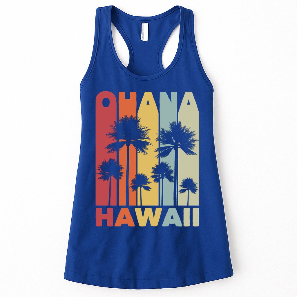 Family Ohana Hawaiian Retro Hawaii Tropical Summer Vacation Gift Womens Tank Top