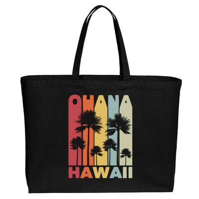 Family Ohana Hawaiian Retro Hawaii Tropical Summer Vacation Gift Cotton Canvas Jumbo Tote