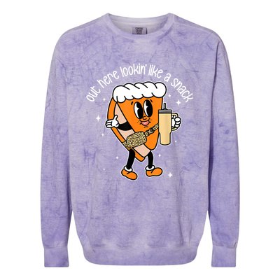 Fall Out Here Looking Like A Snack Pumpkin Spice Cute Colorblast Crewneck Sweatshirt