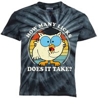 Funny Owl How Many Licks Does It Take Retro Vintage Kids Tie-Dye T-Shirt