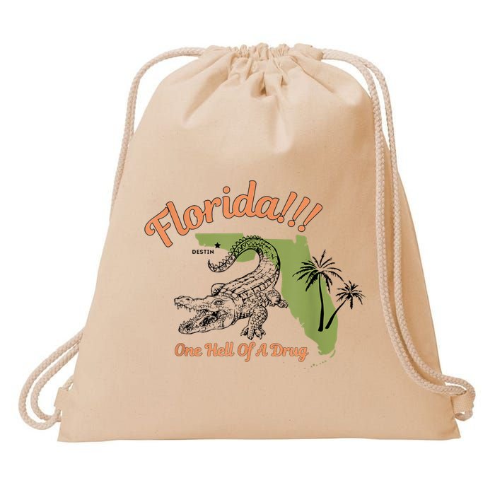 Florida One Hell Of A Drug Funny Summer Beach Drawstring Bag