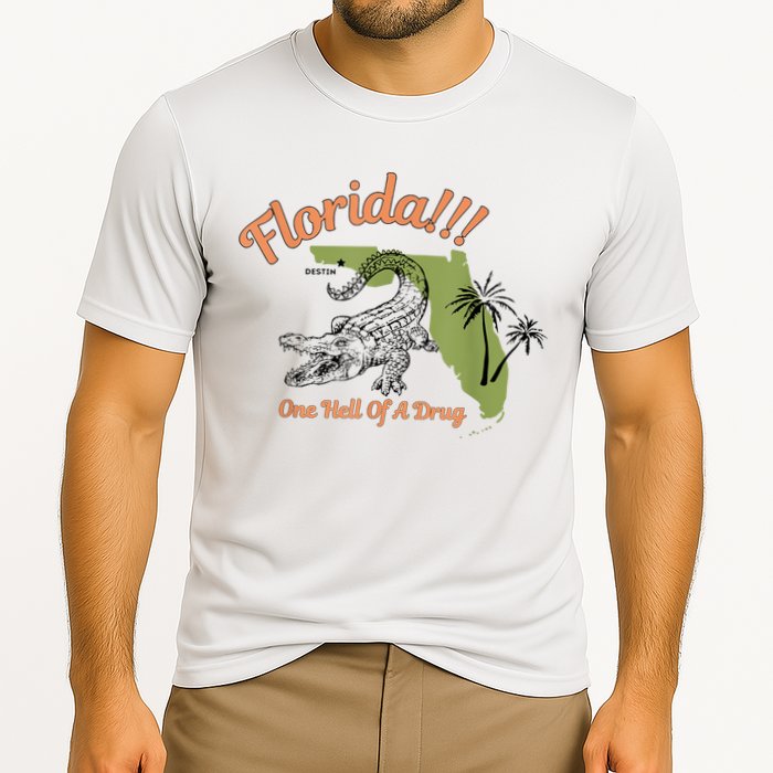 Florida One Hell Of A Drug Funny Summer Beach Cooling Performance Crew T-Shirt