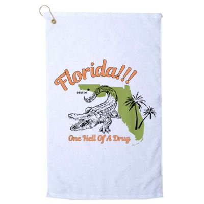 Florida One Hell Of A Drug Funny Summer Beach Platinum Collection Golf Towel