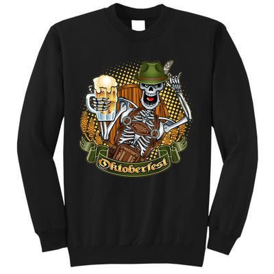 Funny Oktoberfest Halloween Skeleton Sweatshirt