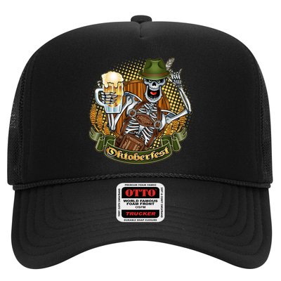 Funny Oktoberfest Halloween Skeleton Trucker Hat