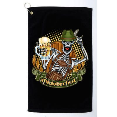 Funny Oktoberfest Halloween Skeleton Golf Towel
