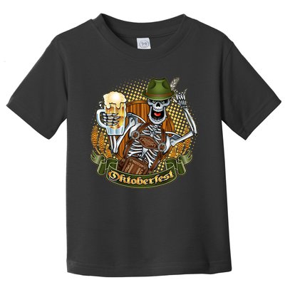 Funny Oktoberfest Halloween Skeleton Toddler T-Shirt
