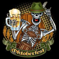 Funny Oktoberfest Halloween Skeleton Zip Tote Bag