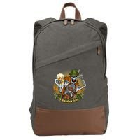 Funny Oktoberfest Halloween Skeleton Cotton Canvas Backpack