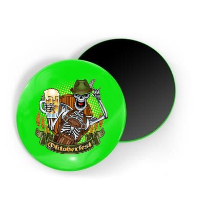 Funny Oktoberfest Halloween Skeleton Magnet