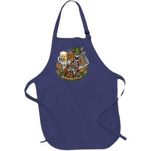 Funny Oktoberfest Halloween Skeleton Full-Length Apron With Pockets