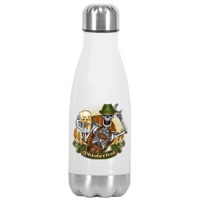 Funny Oktoberfest Halloween Skeleton Stainless Steel Insulated Water Bottle