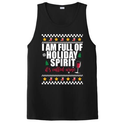 Full Of Holiday Spirit Called Wine Ugly Christmas Sweater Funny Gift PosiCharge Competitor Tank