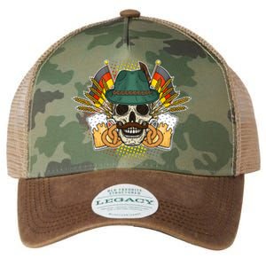 Funny Oktoberfest Halloween Skull Legacy Tie Dye Trucker Hat