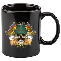 Funny Oktoberfest Halloween Skull 11oz C Handle Ceramic Mug